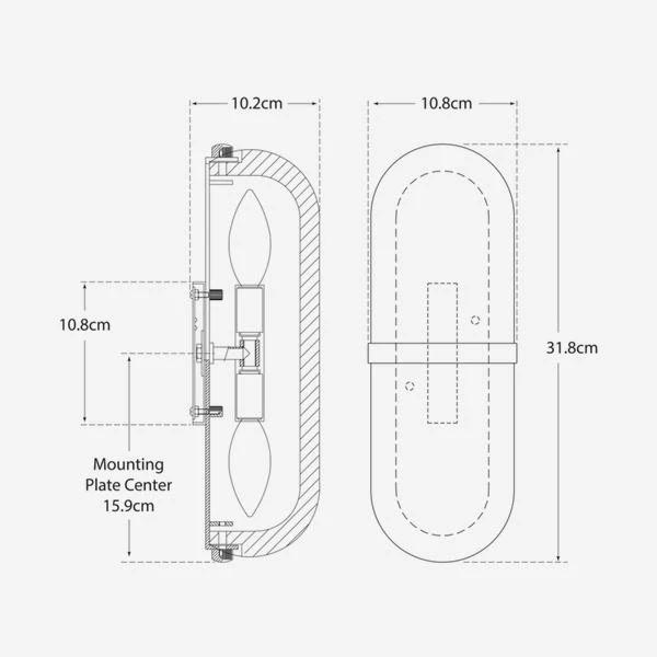 Melange Capsule Wall Light, Bronze 2 Melange Capsule Wall Light, Bronze - Image 2