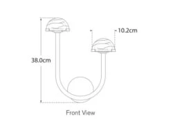 Alabaster And Brass Curved Wall Light -Andrew Martin Sale Store 1092644 pedra bronze tech drawing