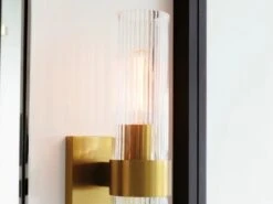 Vertical Ribbed Glass Wall Light -Andrew Martin Sale Store 1093051 brass 4