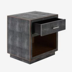 Fitz Grey Bedside Table -Andrew Martin Sale Store 112473 fitz bedside table grey open drawer st0374