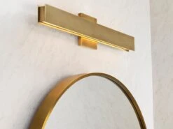 Slim Modern Wall Light -Andrew Martin Sale Store 118838 bau wall light natural brass close 2