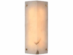 Alabaster And Brass Wall Light