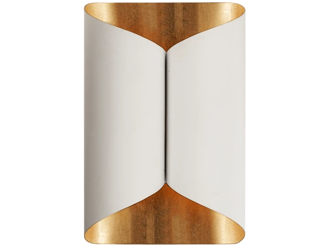 Wall Light In White With Gold Interior 1 Wall Light In White With Gold Interior