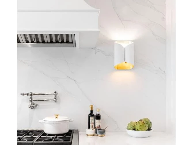 Wall Light In White With Gold Interior 3 Wall Light In White With Gold Interior - Image 3