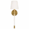 Wall Light In Brass With Cream Linen Shade -Andrew Martin Sale Store 122423 hanover sconce in burnished brass with linen shade