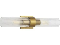 Wall Light In Brass -Andrew Martin Sale Store 122435 geneva linear sconce in burnished brass with clear glass 2