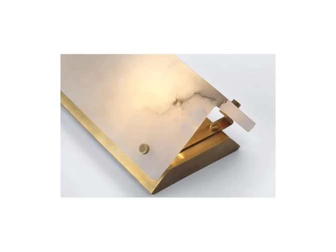 Alabaster And Brass Wall Light 2 Alabaster And Brass Wall Light - Image 2