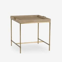 Edith Side Table, Latte Shagreen -Andrew Martin Sale Store 138133 new edith large side table ivory shagreen angle