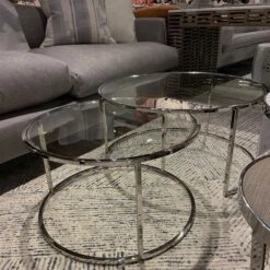 Harlan Silver Nested Coffee Table -Andrew Martin Sale Store 141145 harlan silver ls