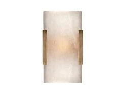 Alabaster Wide Wall Light With Antique-burnished Brass