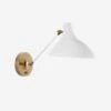 Charlton Wall Light, White And Hand-Rubbed Antique Brass -Andrew Martin Sale Store 148478 charlton white