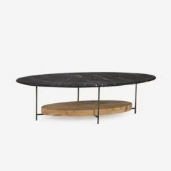 Olivia Black Coffee Table, Black Marble -Andrew Martin Sale Store 204816 olivia coffee table black marble angle