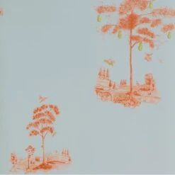 Pear Tree Sunset Orange Wallpaper