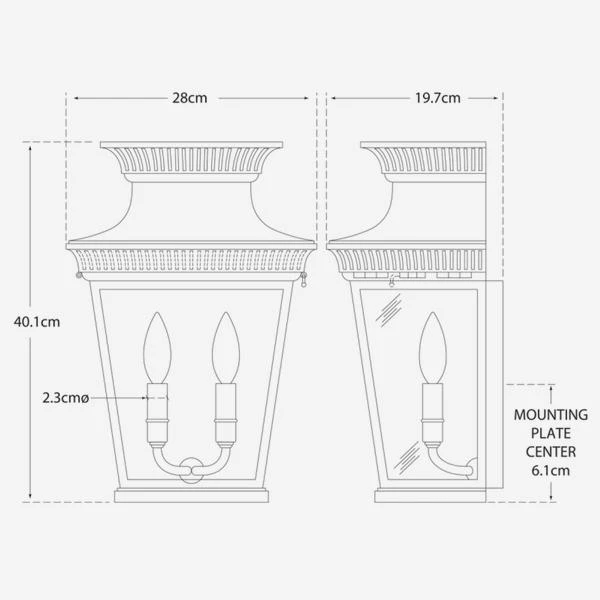 Elsinore Wall Lantern, Black 2 Elsinore Wall Lantern, Black - Image 2