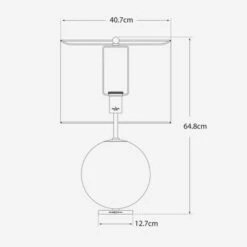 Elsie Table Lamp, Cream / Cream Shade -Andrew Martin Sale Store 208064 elsie dimensions