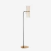 Clarkson Floor Lamp, Black And Hand-Rubbed Antique Brass -Andrew Martin Sale Store 208080 clarkson floor lamp in black and antique brass with linen shades