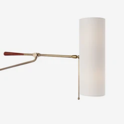 Frankfort Wall Light, Hand-Rubbed Antique Brass/Mahogany