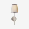 Bryant Wall Light, Polished Nickel With Silver Trim Shade -Andrew Martin Sale Store 208409 bryant wall light in polished nickel with natural paper shade and silver tape