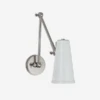 Antonio Wall Light, Polished Nickel And White Shade -Andrew Martin Sale Store 208425 antonio wall light in polished nickel with white shade