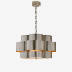 Arabelle Pendant Light, Burnished Silver Leaf