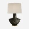 Armato Table Lamp, Black Metallic / White Linen Shade -Andrew Martin Sale Store 213835 armato table lamp stained black white linen