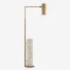Alma Floor Lamp, Antique-Burnished Brass And White Marble -Andrew Martin Sale Store 214237 alma floor lamp in antique burnished brass and white marble