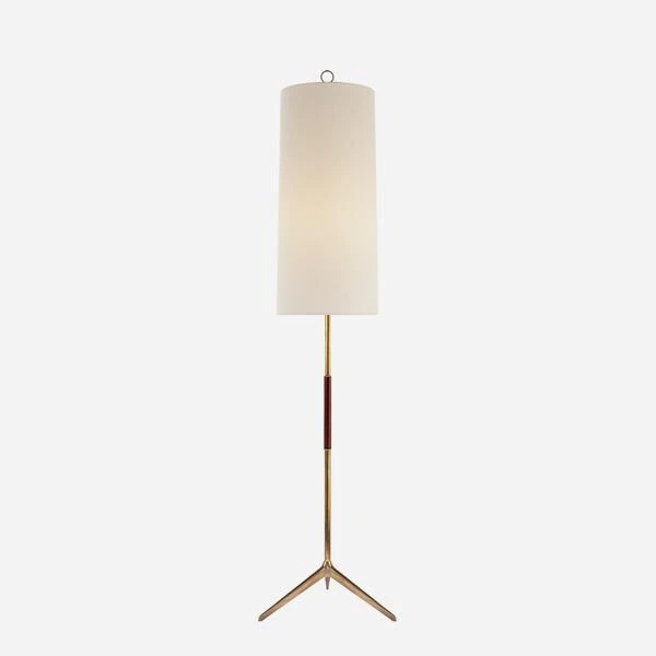 Frankfort Floor Lamp, Hand-Rubbed Antique Brass And Mahogony 1 Frankfort Floor Lamp, Hand-Rubbed Antique Brass And Mahogony