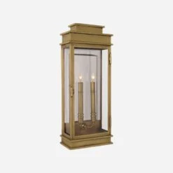Linear Antique Brass Outdoor Wall Light