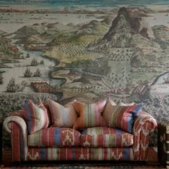 Constantinople Wallpaper, Large Panel A + B -Andrew Martin Sale Store 214550 constantinoplewallpaper nicklebysofaindusbrick scattercushionsindusbrickoxusmultiandelbrusmulti