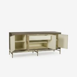 Edith Latte Sideboard, Latte Shagreen -Andrew Martin Sale Store 214851 edith sideboard ivory shagreen open