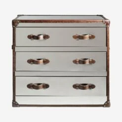 Howard Steel/Leather Chest Of Drawers, Steel/leather -Andrew Martin Sale Store 214948 howard steel leather cod front