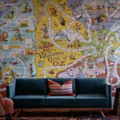 Oz Wallpaper, Large Panel A + B -Andrew Martin Sale Store 216257 ozwallpaper westwoodsofainpetrol andeancushion cropped