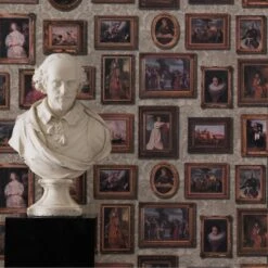 Gallery Wallpaper - Taupe Wallpaper -Andrew Martin Sale Store 216429 andrew martin museum wallpaper gallery neutral wallpaper