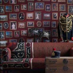 Gallery Wallpaper - Red Wallpaper -Andrew Martin Sale Store 216502 andrew martin museum wallpaper gallery red wallpaper