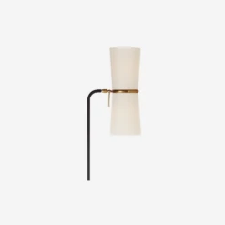 Clarkson Floor Lamp, Black And Hand-Rubbed Antique Brass -Andrew Martin Sale Store 216539 clarkson floor lamp in black and antique brass with linen shades