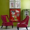 Japan Citrus Wallpaper -Andrew Martin Sale Store 216652 japan citrus lacquered wallpaper with edmund chairs in pelham raspberry with apple contrast piping lifestyle