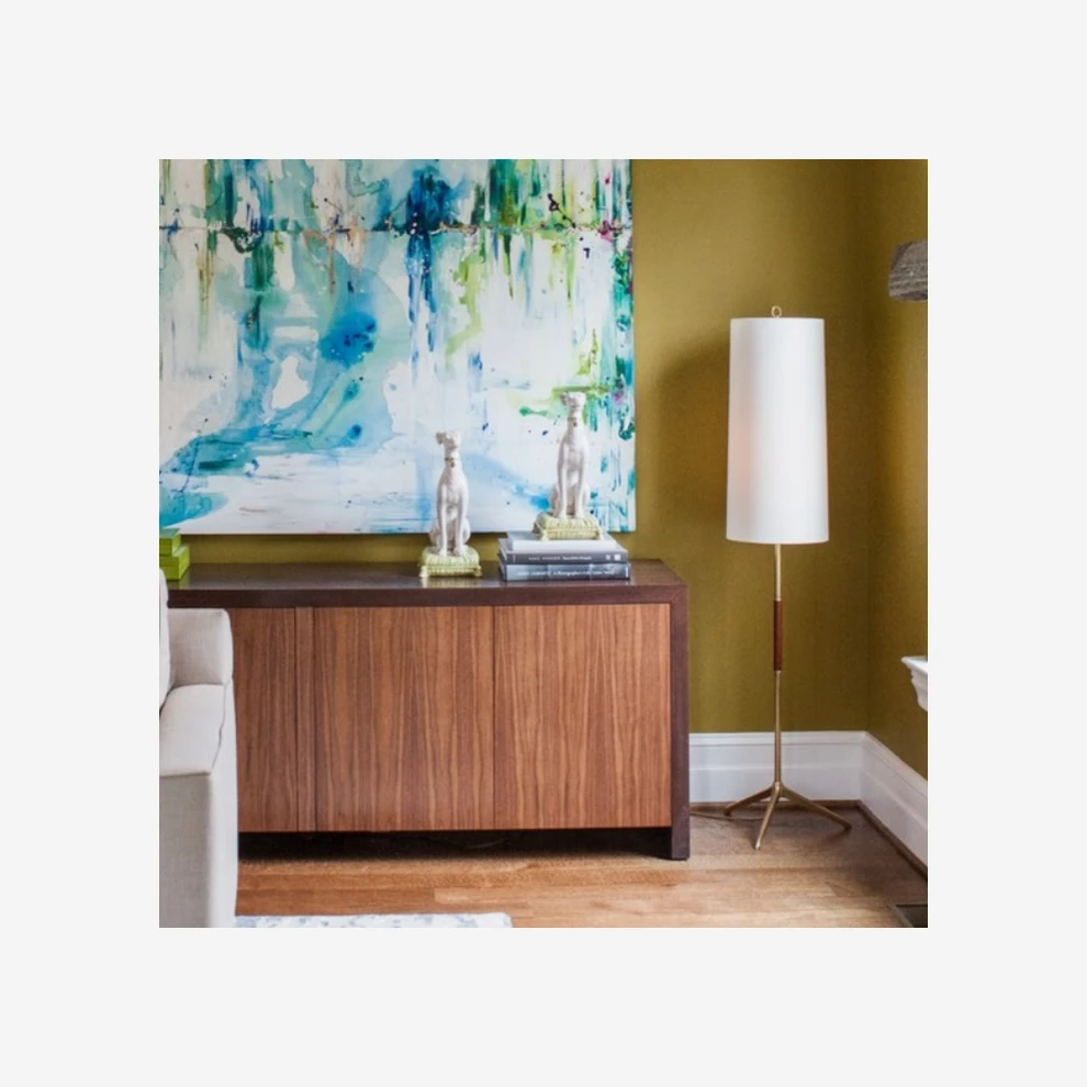 Frankfort Floor Lamp, Hand-Rubbed Antique Brass And Mahogony 3 Frankfort Floor Lamp, Hand-Rubbed Antique Brass And Mahogony - Image 3