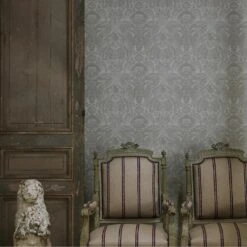Kew Neutral Wallpaper -Andrew Martin Sale Store 217493 kew charcoal wallpaper vintage chairs in creel ocean fabric
