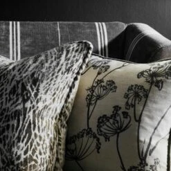 Elgin White Stripe Fabric -Andrew Martin Sale Store 217564 cushions in colville grey and campden natural