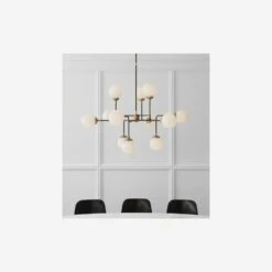 Bistro Chandelier, Hand-Rubbed Antique Brass -Andrew Martin Sale Store 217757 bistro lifestyle
