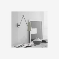 Antonio Wall Light, Polished Nickel And White Shade -Andrew Martin Sale Store 217788 antonio lifestyle