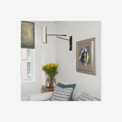 Frankfort Wall Light, Black And Hand-Rubbed Antique Brass -Andrew Martin Sale Store 217793 frankfort dark