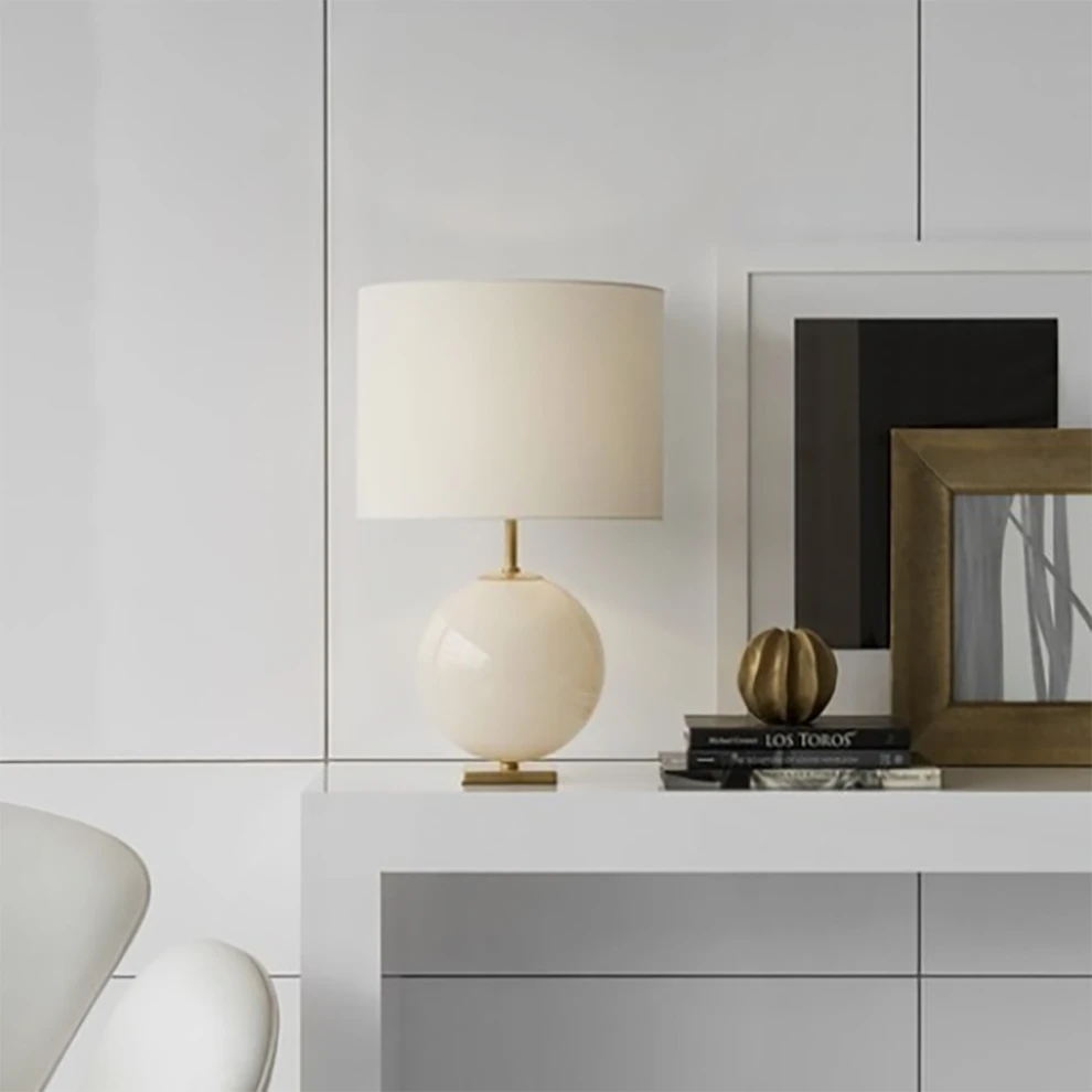 Elsie Table Lamp, Blush / Cream Shade 3 Elsie Table Lamp, Blush / Cream Shade - Image 3