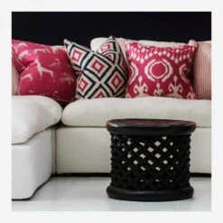 Bamileke Stool, Black -Andrew Martin Sale Store 230862 truman sectional sofa in white linen with cushions in kingdom paradise glacier paradise volcano paradise and savannah paradise lifestyle