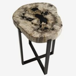 Peter Disk Lamp Table -Andrew Martin Sale Store 235819 petrified wood lamp table top detail st0199