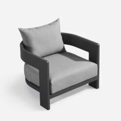 Caicos Chair Slate Outdoor Armchair -Andrew Martin Sale Store 239603 caicos armchair angle