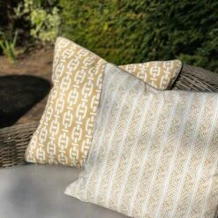 Ostuni Stripe Ochre Outdoor Cushion -Andrew Martin Sale Store 249974 burlington ostuni stripe ochre outdoor cushions