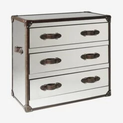 Howard Steel/Leather Chest Of Drawers, Steel/leather