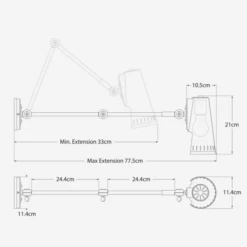 Antonio Wall Light, Polished Nickel And White Shade -Andrew Martin Sale Store 259364 antonio