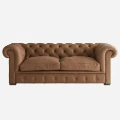 Gainsborough Sofa, Camel Leather -Andrew Martin Sale Store 260720 gainsborough sofa front